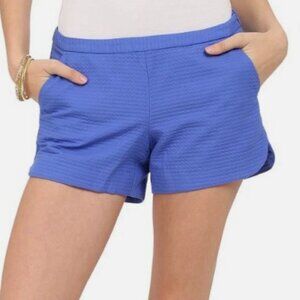 Lilly Pulitzer Short Womens 6 Blue Wave Jacquard Textured Fringe Dolphin Hem